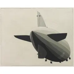 LZ 127 by William Steiger, 1995, oil on canvas affixed to board, sold Mar 2026