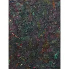 Purple and Green Composition by Peter Witwer, oil on canvas, sold Mar 2026