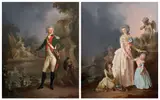 Portrait de Charles Constantin Gravier, comte de Vergennes (1761-1832) et Portrait de son épouse, Louise de Lentilhac de Sédières (décédée en 1788) by Henri Nicolas van Gorp, Porte une inscription précisant l'identité du modèle à l'encre sur la toile au verso, sold Sep 2025
