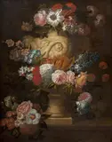 Bouquet de fleurs dans une vasque by Jan Baptist Bosschaert, Huile sur toile, sold Sep 2025