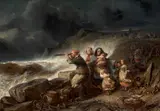 Pendant la tempête by Eugène Isabey, Huile sur toile, sold Sep 2025