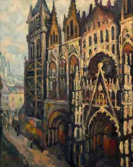 La façade de la cathédrale Notre-Dame de Rouen by Pierre Dumont, Huile sur toile, sold Nov 2025