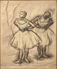 Deux danseuses by Edgar Degas, circa 1890, Fusain et pastel sur feuilles de papier jointes marouflées sur carton, sold Dec 2025