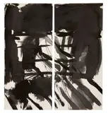 Sans titre by T'ang Haywen, circa 1980, Encre sur papier (diptyque), sold Apr 2024