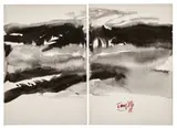 Sans titre by T'ang Haywen, circa 1980, Encre sur carton (diptyque), sold Apr 2024