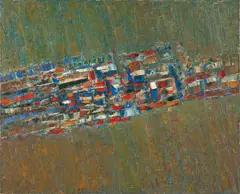 Composition by Jacques Germain, 1967, Huile sur toile, sold Apr 2024