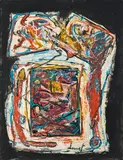 Sans titre by Jacques Doucet, 1988, Gouache et collage sur panneau, sold Apr 2024