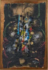 Sans titre by Ladislas Kijno, Technique mixte sur papier froissé, sold Apr 2024
