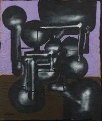 Sans titre by Ladislas Kijno, Technique mixte sur papier froissé, sold Apr 2024