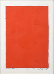 Rouge 84 by Bernard Aubertin, 1984, Acrylique et collage sur papier, sold Apr 2024