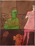 In terra neutrale by Valerio Adami, 1977, Aquarelle sur papier, sold Apr 2024