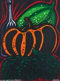 Nature morte à la citrouille by Hervé Di Rosa, 1994, Acrylique sur papier, sold Apr 2024