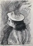 Rafaël Santi by Günter Brus, Crayon et fusain sur papier, sold Apr 2024