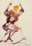 Personaje lleno de vida by David Alfaro Siqueiros, circa 1968, Acrylique sur papier, sold Apr 2024