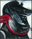 Guerrier noir by John Christoforou, 1987, Huile sur toile, sold Apr 2024