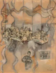 Sans titre by Jerzy Kujawski, Technique mixte sur papier marouflé sur toile, sold Apr 2024