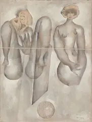 Sans titre by Jerzy Kujawski, Technique mixte sur papier marouflé sur toile, sold Apr 2024