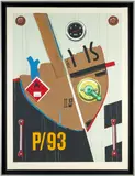 P/93 by Peter Klasen, Lithographie en couleurs et planche de bois peinte, sold Feb 2024