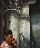 Untitled by Bikash Bhattacharjee, 1992, Oil on canvas, sold Feb 2016