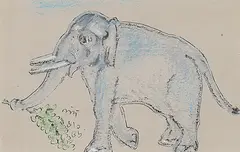 Untitled by Nandalal Bose, Medium: Crayon, pen and ink on card, sold Mar 2015
