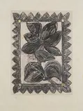 Rani's Garden by Zarina, Woodcut with gold leaf on paper, offered Mar 2015
