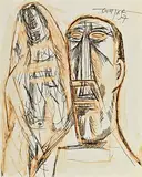 Untitled by F. N. Souza, Ink on paper, sold Mar 2015