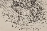 Untitled by Nandalal Bose, Pen and ink on card, sold Mar 2015