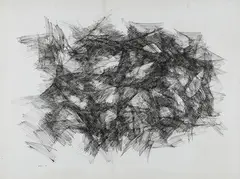 Untitled by Ram Kumar, Ink on paper pasted on board, sold Mar 2015