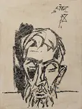Untitled by M. F. Husain, Hand painted on paper and print on paper, sold Mar 2015