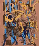 Untitled by K. G. Subramanyan, Gouache on paper pasted on board, offered Mar 2015