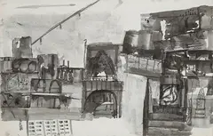 Untitled by Ram Kumar, Watercolour on paper pasted on board, sold Mar 2015