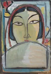 Untitled by Jamini Roy, Gouache on cardboard, sold Mar 2015
