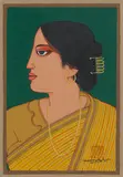 Untitled by Lalu Prasad Shaw, Gouache on board, offered Mar 2015