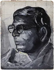 Untitled (Self Potrait) by Jamini Roy, Gouache and tempera on cardboard, sold Jun 2015