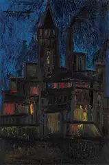 East End Factory - London by F. N. Souza, Oil on board, sold Jun 2015