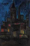 East End Factory - London by F. N. Souza, Oil on board, sold Jun 2015