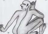 Man - in gesticulation by Jogen Chowdhury, Dry Pastel on paper, offered Jun 2015