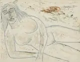 Untitled by F. N. Souza, Mixed media on paper pasted on board, offered Jun 2015