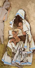 Untitled by M. F. Husain, Acrylic on canvas, sold Jun 2015