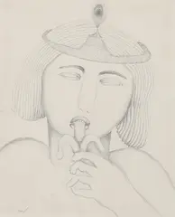 Untitled by Manjit Bawa, Graphite on paper, sold Jun 2015