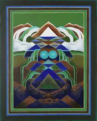 Untitled by Ghulam Rasool Santosh, Acrylic on canvas, sold Jun 2015