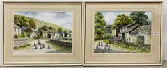 Untitled by Anita Hall, watercolour of a farmyard scene, sold Sep 2023