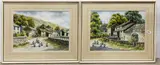 Untitled by Anita Hall, watercolour of a farmyard scene, sold Sep 2023