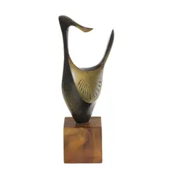 Duck by Douglas Purdy, bronze sculpture on wood base, sold Mar 2026