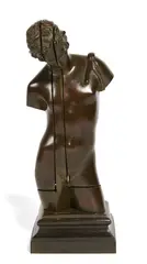 David dans le Soi by Arman, 1997, Bronze découpé et soudé à patine brune, sold Feb 2024