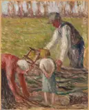 Le scieur de fagots by Maximilien Luce, circa 1935, Huile sur papier marouflé sur toile, sold Apr 2024