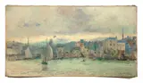 Honfleur by Albert Lebourg, circa 1901-1903, Huile sur toile, sold Apr 2024