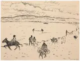 Plage de Tanger by Albert Marquet, 1913, Encre sur papier, sold Apr 2024