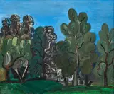 Eze by Raoul Dufy, circa 1926, Huile sur toile, sold Apr 2024
