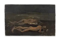 Les naufragés by Eugene Berman, 1929, Huile sur toile, sold Apr 2024